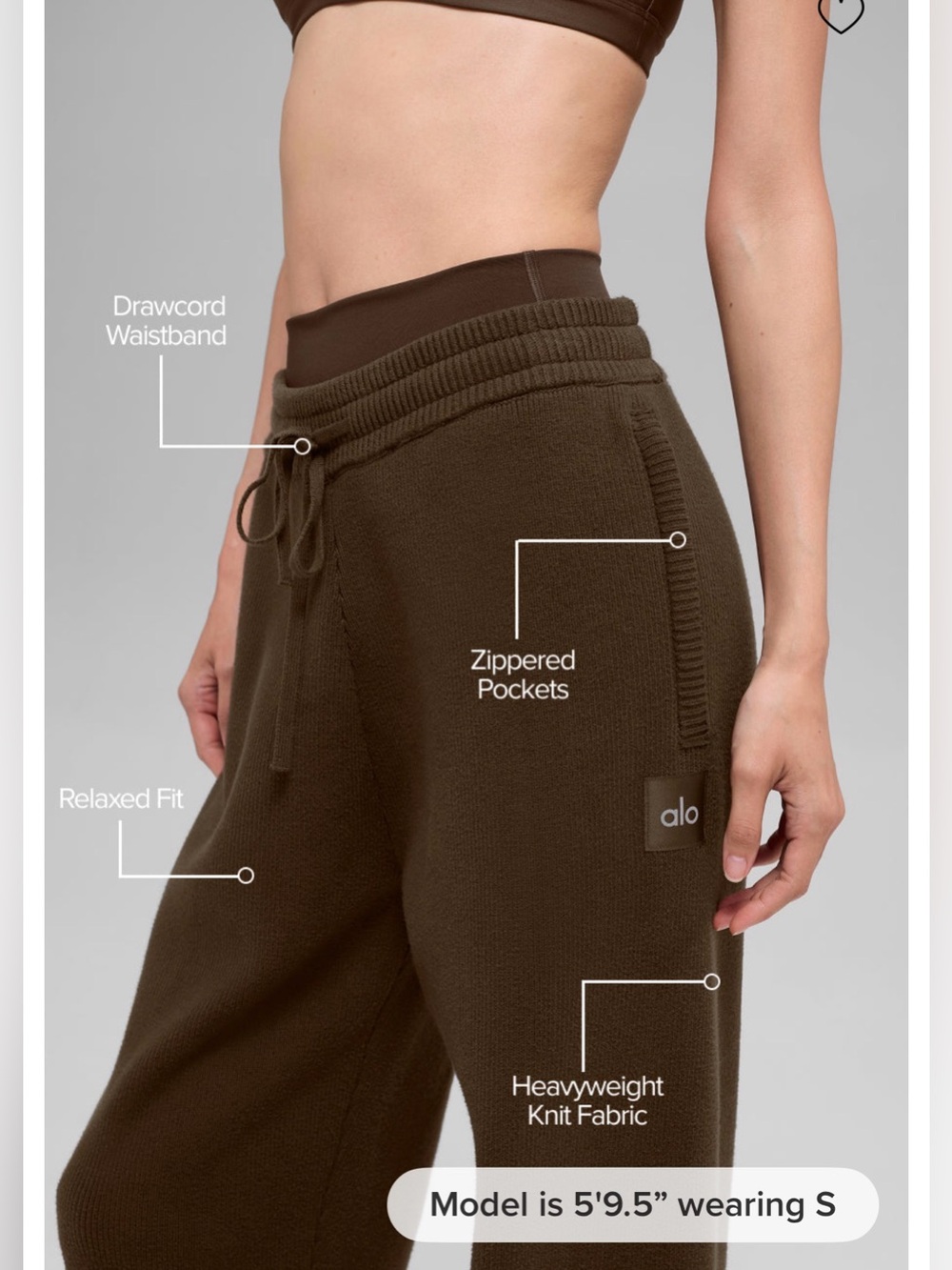 Alo Scholar sweatpants espresso - Picture 2 of 4